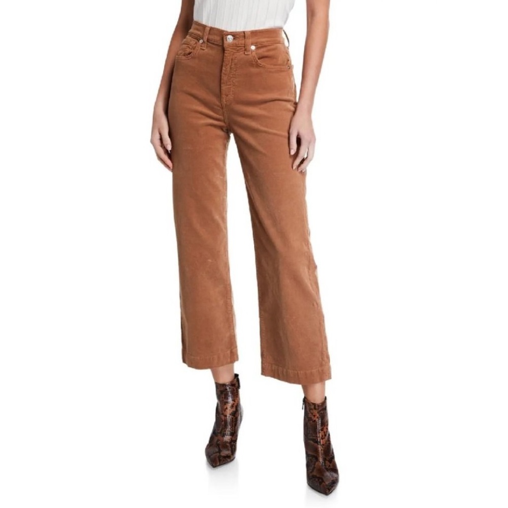 7 For All Mankind Alexa Wide Leg Crop Corduroy Jeans